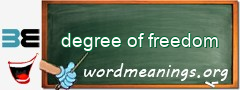 WordMeaning blackboard for degree of freedom
